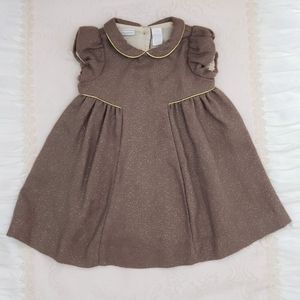 Beautiful Brown Tweed fully lined Baby Dress 6-9m